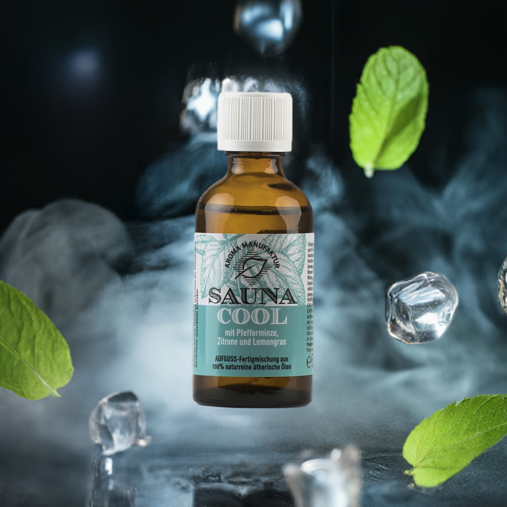 Klar & kühl – Sauna Cool mit Pfefferminze, Zitrone & Lemongras – Aufguss Aroma Manufaktur® ätherisches Öl