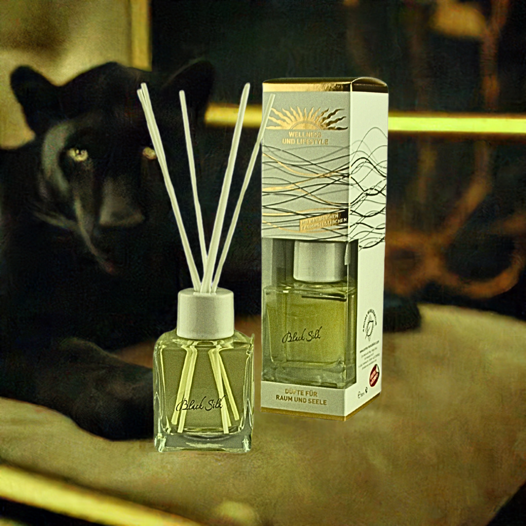 Elegant & weich – De Lux Black Silk – Diffusor Aroma Manufaktur® Raumdüfte