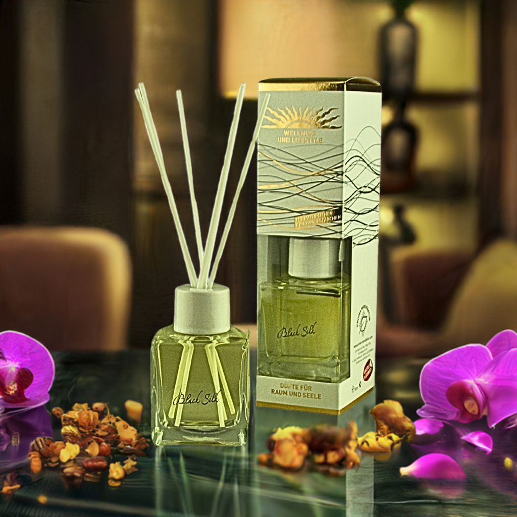 Elegant & weich – De Lux Black Silk – Diffusor Aroma Manufaktur® Raumdüfte