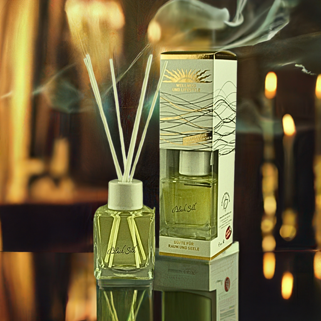 Elegant & weich – De Lux Black Silk – Diffusor Aroma Manufaktur® Raumdüfte