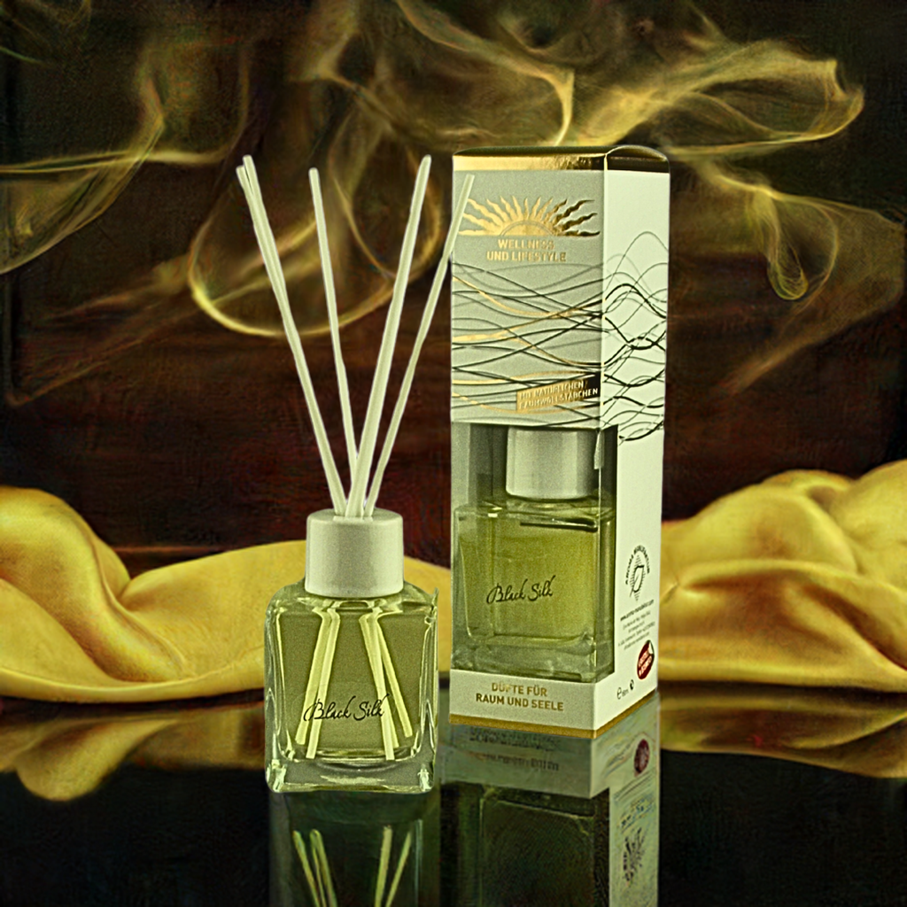 Elegant & weich – De Lux Black Silk – Diffusor Aroma Manufaktur® Raumdüfte