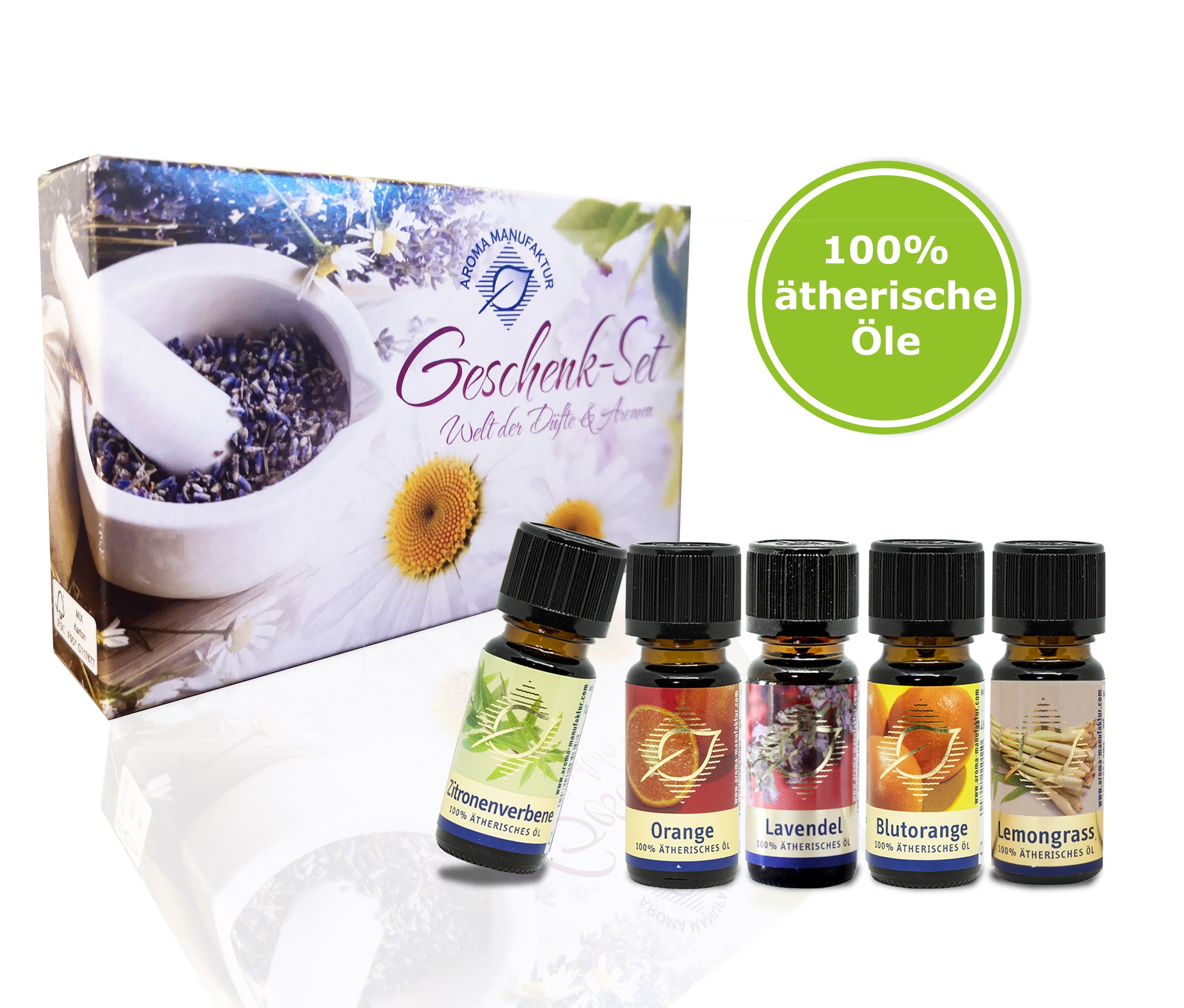 KLASSIK SET - 5 x 10 ml Duft Geschenkset - 100% Klassische ätherische Öle im Set